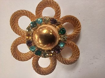 Vintage Multi Color Flower Pin