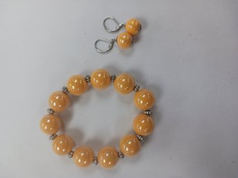 Yellow Bracelet And Earrings
