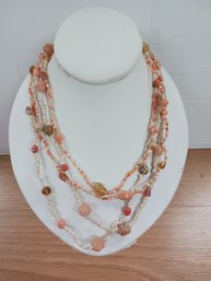 Orange, Peach Bead Necklaces