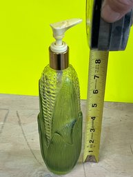 Vintage Avon Green Glass Corn Lotion Bottle
