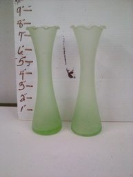 Pair Of Green Vases