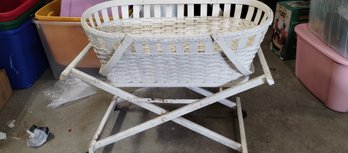 Vintage Bassinet With Records Of Babies That Used It From 1941 Up