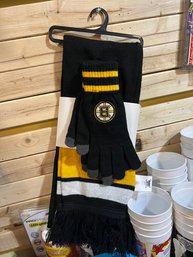 Boston Bruins Hat And Scarf Set