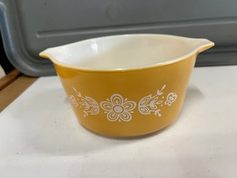 Vintage Pyrex Butterfly Gold Casserole  Bowl