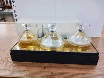 Tova Vtg Anniversary Eau De Parfum Set 3.3/1.7oz 1oz Elixir Diamond Glass Bottle