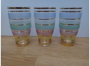 Set Of 3 West Virginia Blendo Glass Drink Glasses