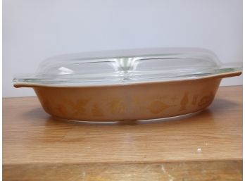 Vintage Pyrex Early American Divided Casserole Dish