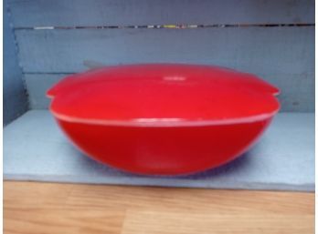 Vintage Red Pyrex Red Hostess Casserole Dish And Lid