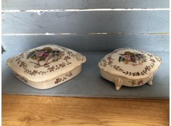 2 Bristol Garden Porcelain Boxes