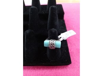 Sterling Silver Ring Size 5.5 With Turquoise Stone