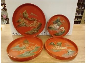 Oriental Lacquer Tray Set