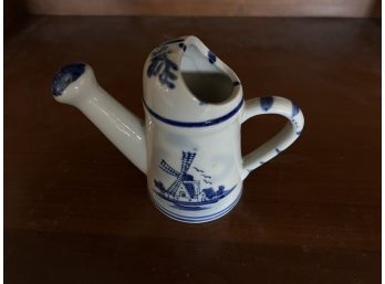 Small Vintage Blue Delft Hand Painted Holland Watering Can