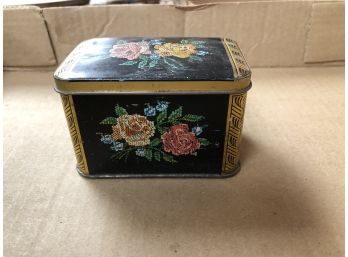 Vintage Flowered Tin