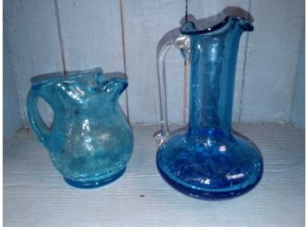 2 Pieces Of Crackle Glass (Blue)