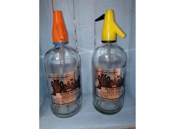 Set Of 2 Vintage Seltzer Bottles