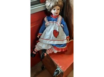 Porcelain Raggedy Ann And Andy Style Dolls