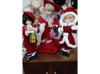 Vintage Set Of Three Christmas Motionettes