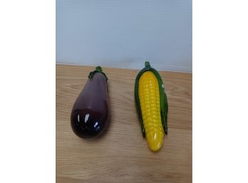 Pair Of Glass Veges