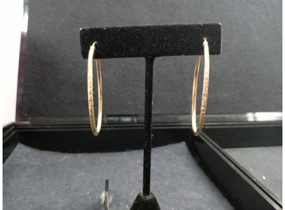 Vintage Gold Over Sterling Hoop Earrings