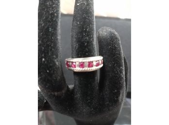 Sterling Silver And Ruby Ring
