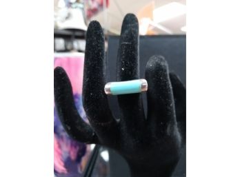 Sterling Silver And Turquoise (?) Ring