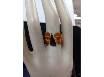 Baltic And Cherry Amber Stretch Ring