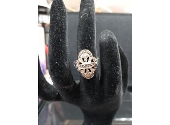 Vintage Sterling Silver And Marcasite Ring