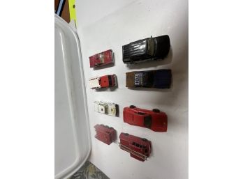 8 Toy Cars - Mainly Police & Fire Dept