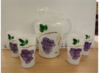 Frosted Beverage Set, Grape Design