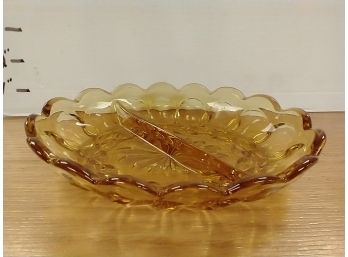 Vintage Amber Candy Dish