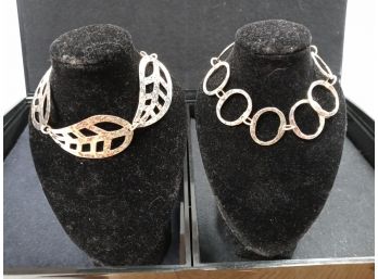 Pair Of Sterling Silver Overlay Bracelets