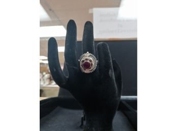 Sterling Silver Overlay Poison Ring Size 11