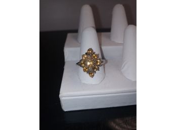 Sterling Silver And Citrine Ring