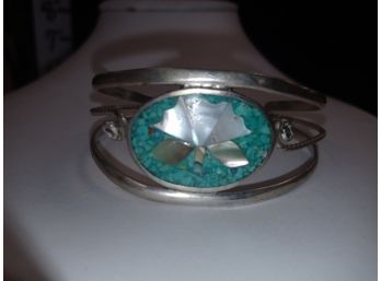 Sterling Turquoise Abalone Bracelet