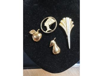 Misc Lot Of Gold-tone Brooches. 2 Are Monet