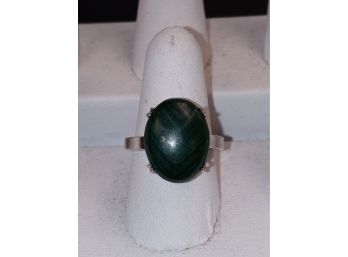 Sterling Silver And Malachite Ring
