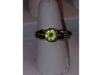Sterling Silver And Peridot Ring