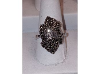Sterling Silver And Marcasite Ring