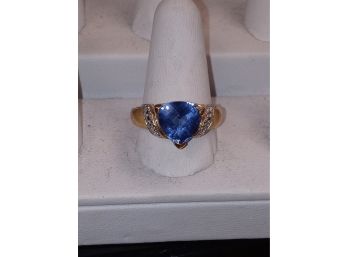 Gold Over Sterling Blue Topaz Ring