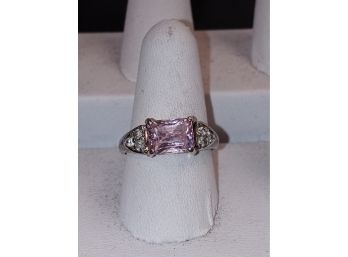 Sterling Silver And Rose Quartz Ring