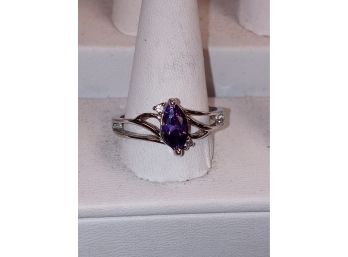 Sterling Silver And Amethyst Ring