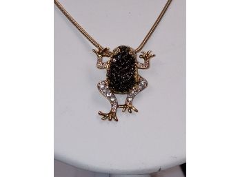 Gold Over Sterling Frog Necklace