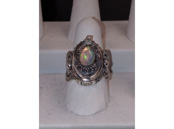 Sterling Silver Overlay Poison Ring Size 7