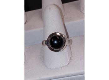 Sterling Silver And Onyx Ring