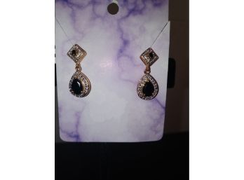 Onyx And Diamond Earrings