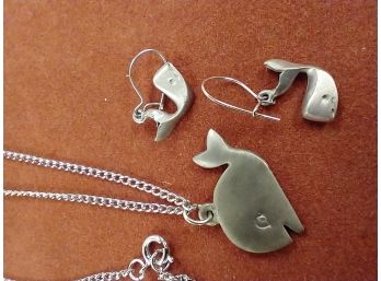 Whale Necklace And Earring Set