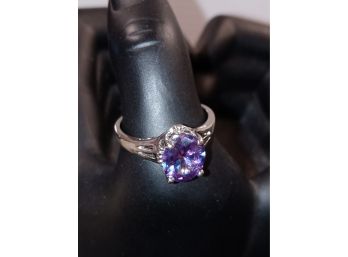 Sterling Silver And Amethyst Ring