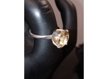 Sterling Silver And Citrine Ring
