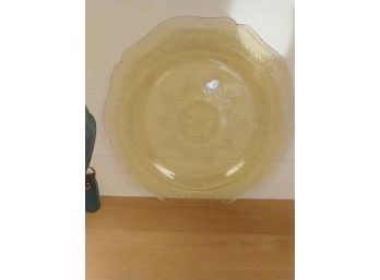 Depression Glass Platter, Amber