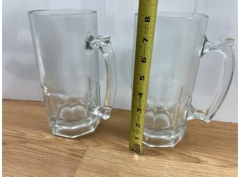 2 Large Beer Mugs 8 Inches Tall
